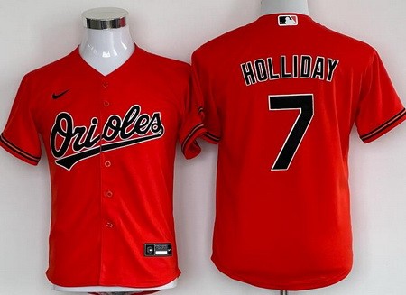 Youth Baltimore Orioles #7 Jackson Holliday Orange Cool Base Jersey