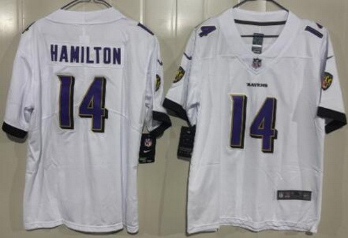 Youth Baltimore Ravens #14 Kyle Hamilton Limited White Vapor Jersey