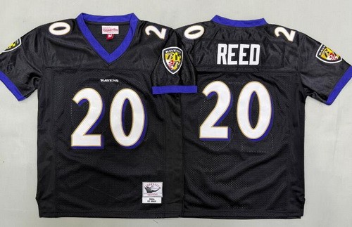 Youth Baltimore Ravens #20 Ed Reed Black Throwback Jersey