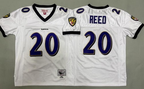 Youth Baltimore Ravens #20 Ed Reed White 2004 Throwback Jersey