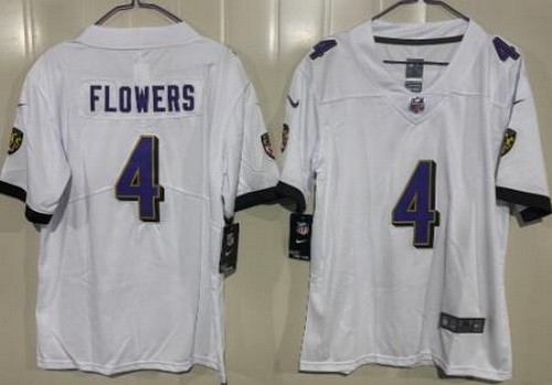 Youth Baltimore Ravens #4 Zay Flowers Limited White Vapor Jersey
