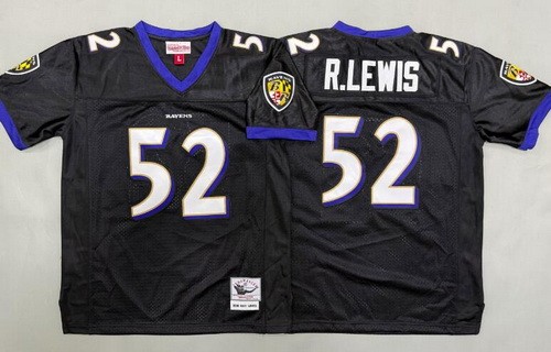 Youth Baltimore Ravens #52 Ray Lewis Black Throwback Jersey