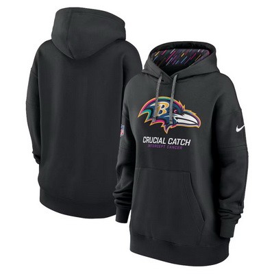 Youth Baltimore Ravens Black 2024 Crucial Catch Club Pullover Hoodie