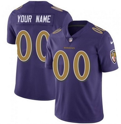 Youth Baltimore Ravens Cusotmized Limited Purple Rush Color Jersey