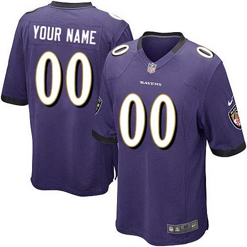 Youth Baltimore Ravens Customized Game Purple Jersey