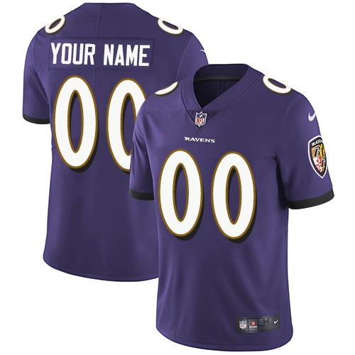 Youth Baltimore Ravens Customized Limited Purple Vapor Untouchable Jersey