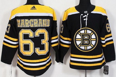Youth Boston Bruins #63 Brad Marchand Black Authentic Jersey