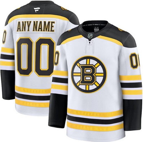 Youth Boston Bruins Customized White Fanatics Authentic Jersey