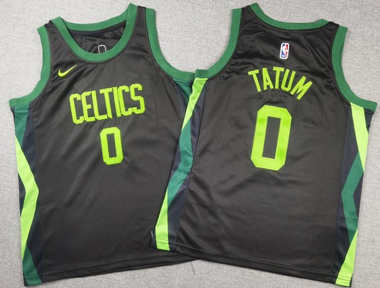 Youth Boston Celtics #0 Jayson Tatum Black 2024 City Swingman Jersey