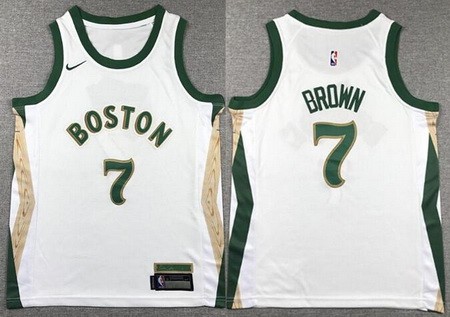 Youth Boston Celtics #7 Jaylen Brown Cream 2023 City Icon Swingman Jersey