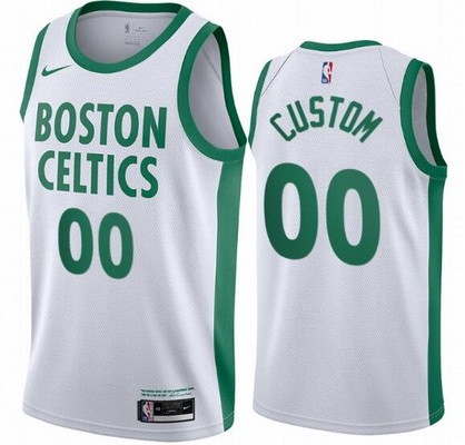 Youth Boston Celtics Cusotm White 2021 City Stitched Swingman Jersey