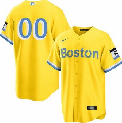 Youth Boston Red Sox Customized Yellow 2022 City Connect Cool Base Jersey