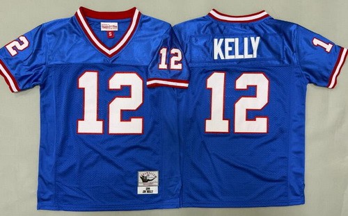 Youth Buffalo Bills #12 Jim Kelly Blue Throwback Jersey