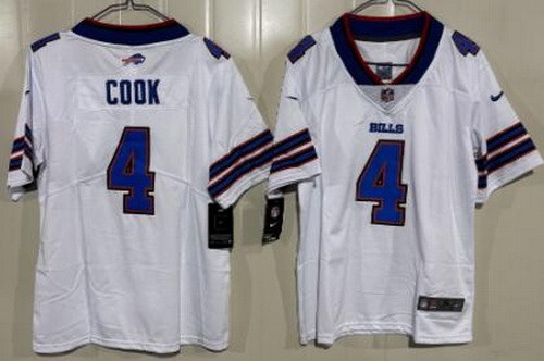 Youth Buffalo Bills #4 James Cook Limited White Vapor Jersey