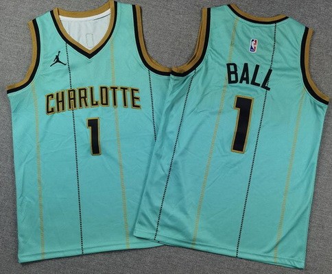 Youth Charlotte Hornets #1 Lamelo Ball Green 224 City Swingman Jersey