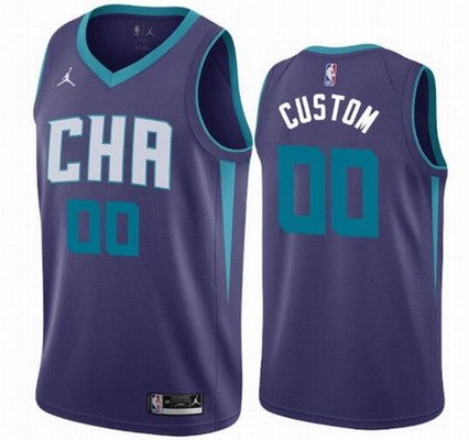 Youth Charlotte Hornets Customized Purple Statement Stitched Swingman Jersey