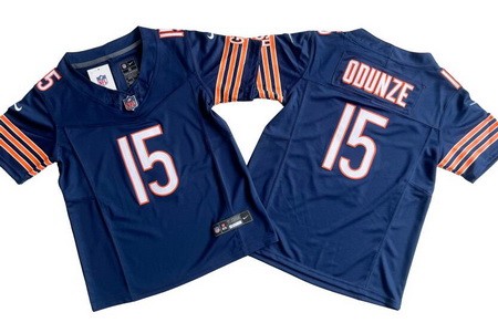 Youth Chicago Bears #15 Rome Odunze Limited Navy FUSE Vapor Jersey