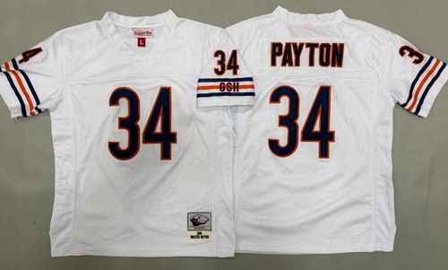 Youth Chicago Bears #34 Walter Payton White Throwback Jersey