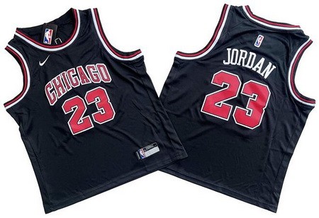 Youth Chicago Bulls #23 Michael Jordan Black Icon Swingman Jersey