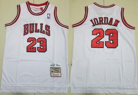 Youth Chicago Bulls #23 Michael Jordan White 1997 Throwback Swingman Jersey