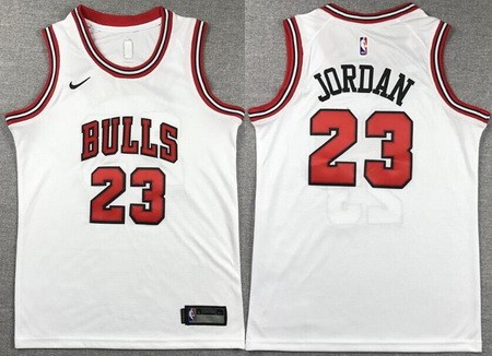 Youth Chicago Bulls #23 Michael Jordan White Icon Swingman Jersey