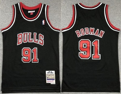 Youth Chicago Bulls #91 Dennis Rodman Black 1997 Throwback Swingman Jersey