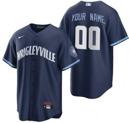 Youth Chicago Cubs Customized Navy 2022 City Connect Cool Base Jersey