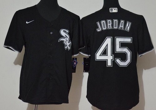 Youth Chicago White Sox #45 Michael Jordan Black 2020 Cool Base Jersey