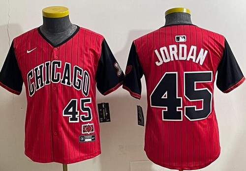 Youth Chicago White Sox #45 Michael Jordan Red 2025 City Connect Limited Jersey