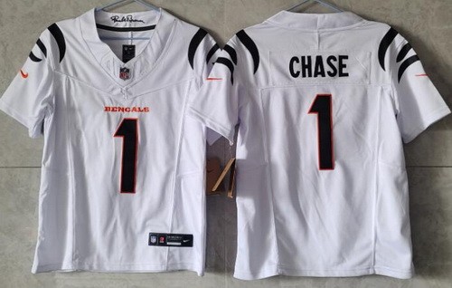 Youth Cincinnati Bengals #1 Ja'Marr Chase Limited White FUSE Vapor Jersey