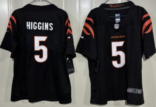 Youth Cincinnati Bengals #5 Tee Higgins Limited Black Vapor Jersey