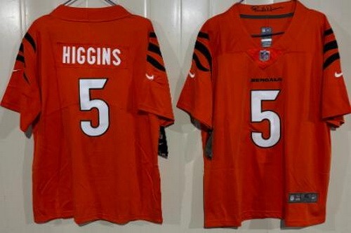 Youth Cincinnati Bengals #5 Tee Higgins Limited Orange Vapor Jersey