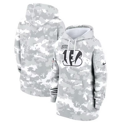 Youth Cincinnati Bengals Arctic Camo 2024 Salute to Service Club Fleece Pullover Hoodie