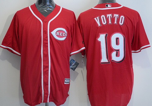 Youth Cincinnati Reds #19 Joey Votto Red Cool Base Jersey