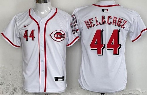 Youth Cincinnati Reds #44 Elly De La Cruz White Limited Jersey