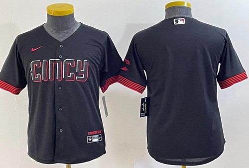Youth Cincinnati Reds Blank Black 2023 City Cool Base Jersey