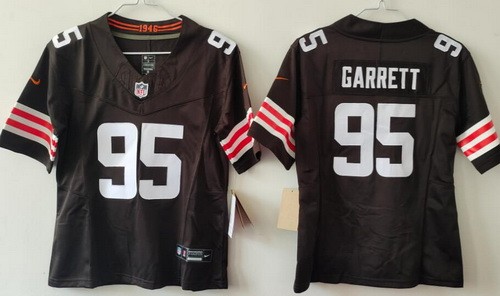 Youth Cleveland Browns #95 Myles Garrett Limited Brown FUSE Vapor Jersey