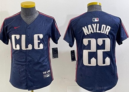 Youth Cleveland Guardians #22 Josh Naylor Navy 2024 City Connect Limited Jersey