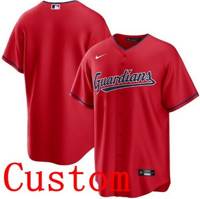 Youth Cleveland Guardians Customized Red Cool Base Jersey