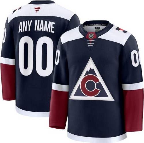 Youth Colorado Avalanche Customized Navy Fanatics Authentic Jersey