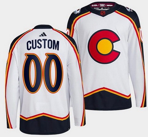 Youth Colorado Avalanche Customized White 2022 Reverse Retro Authentic Jersey