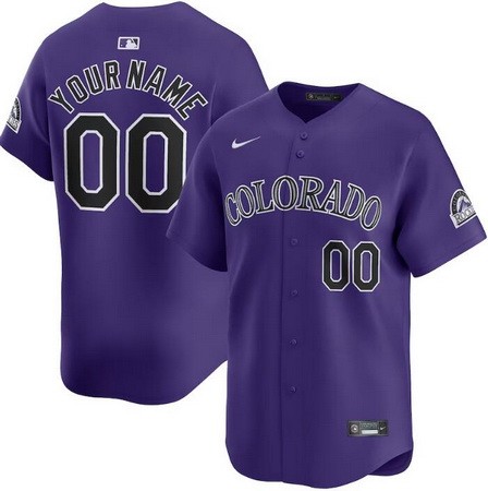 Youth Colorado Rockies Customized Purple Limited Jersey