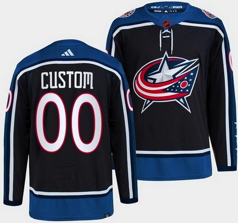 Youth Columbus Blue Jackets Customized Black 2022 Reverse Retro Authentic Jersey