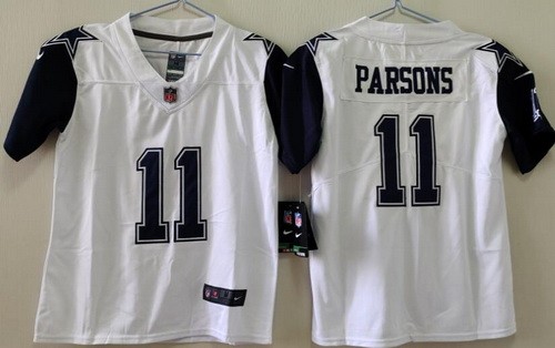 Youth Dallas Cowboys #11 Micah Parsons Limited White Rush Color Jersey