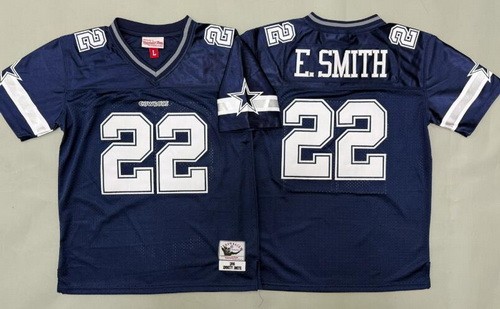 Youth Dallas Cowboys #22 Emmitt Smith Navy Throwback Jersey