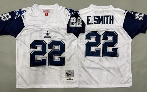 Youth Dallas Cowboys #22 Emmitt Smith White Alternate Throwback Jersey