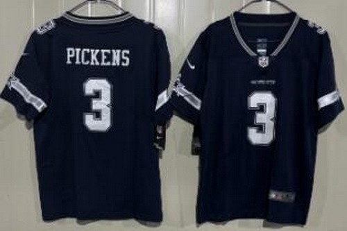 Youth Dallas Cowboys #3 George Pickens Limited Navy Vapor Jersey