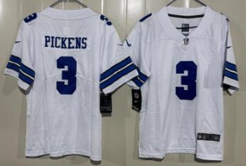 Youth Dallas Cowboys #3 George Pickens Limited White Vapor Jersey