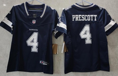 Youth Dallas Cowboys #4 Dak Prescott Limited Navy FUSE Vapor Jersey
