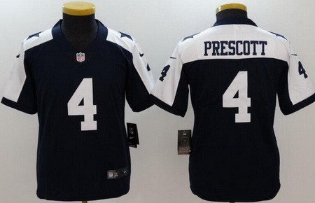 Youth Dallas Cowboys #4 Dak Prescott Limited Navy Thanksgiving Vapor Untouchable Jersey